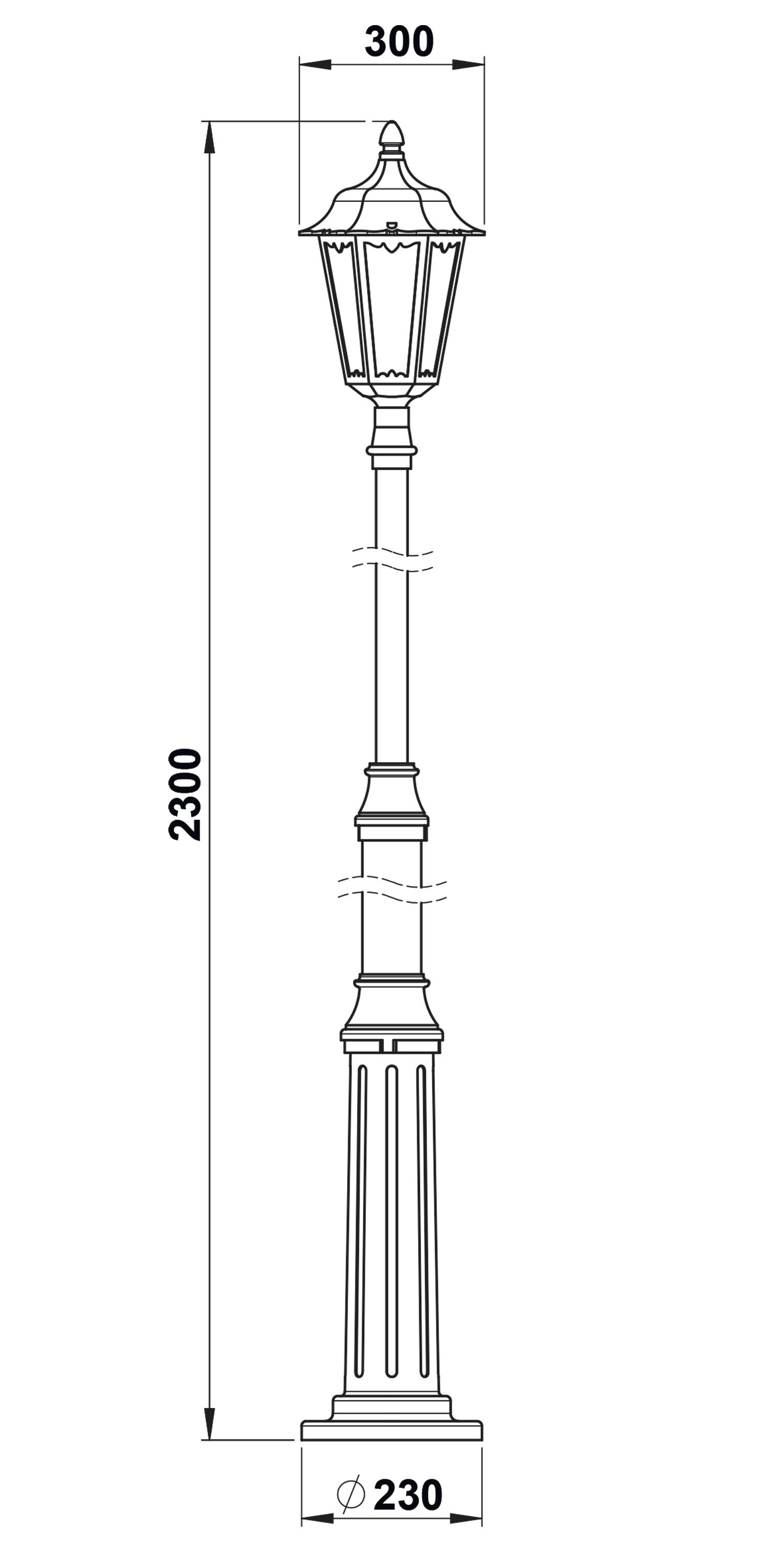 Aufsatzleuchte 75W AGL sw Alu Gl_tr IP23