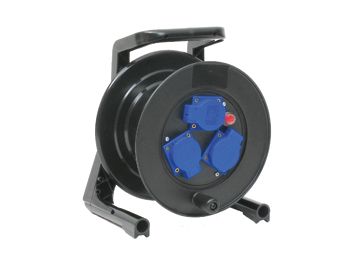 Kabeltrommel Gummi 25m H07RN-F 3x1,5mm IP54 3xSteckdosen m.Tragerahmen