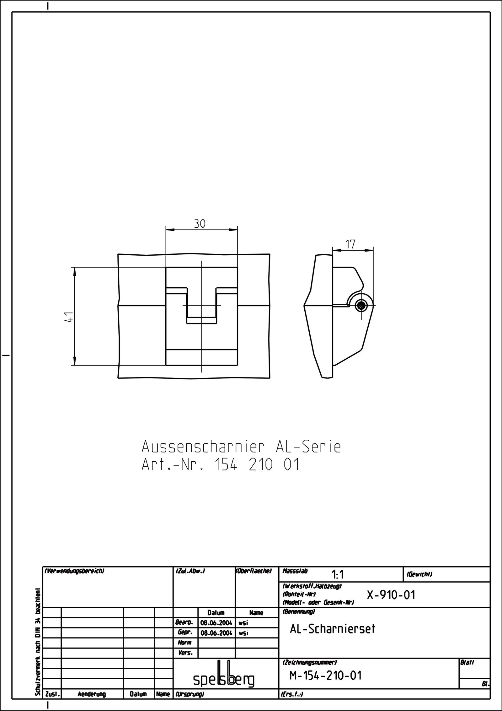 Außenscharnier Ersatzteil Zubehör