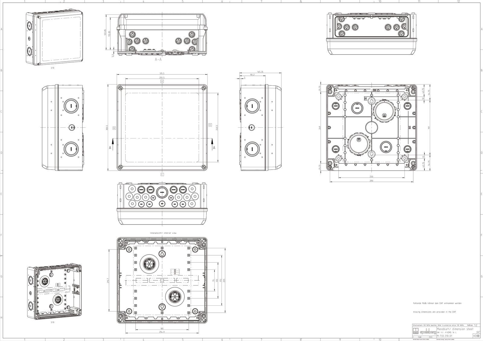 Leergehäuse Kst IP65 B315xH300xT147mm ET122mm geschl