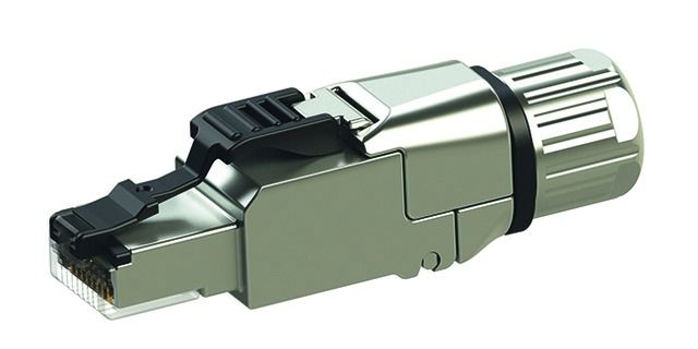 Modular-Stecker Cat6A RJ45 24-26AWG Feldkonf Schirm Litze massiv f.Rundkabel