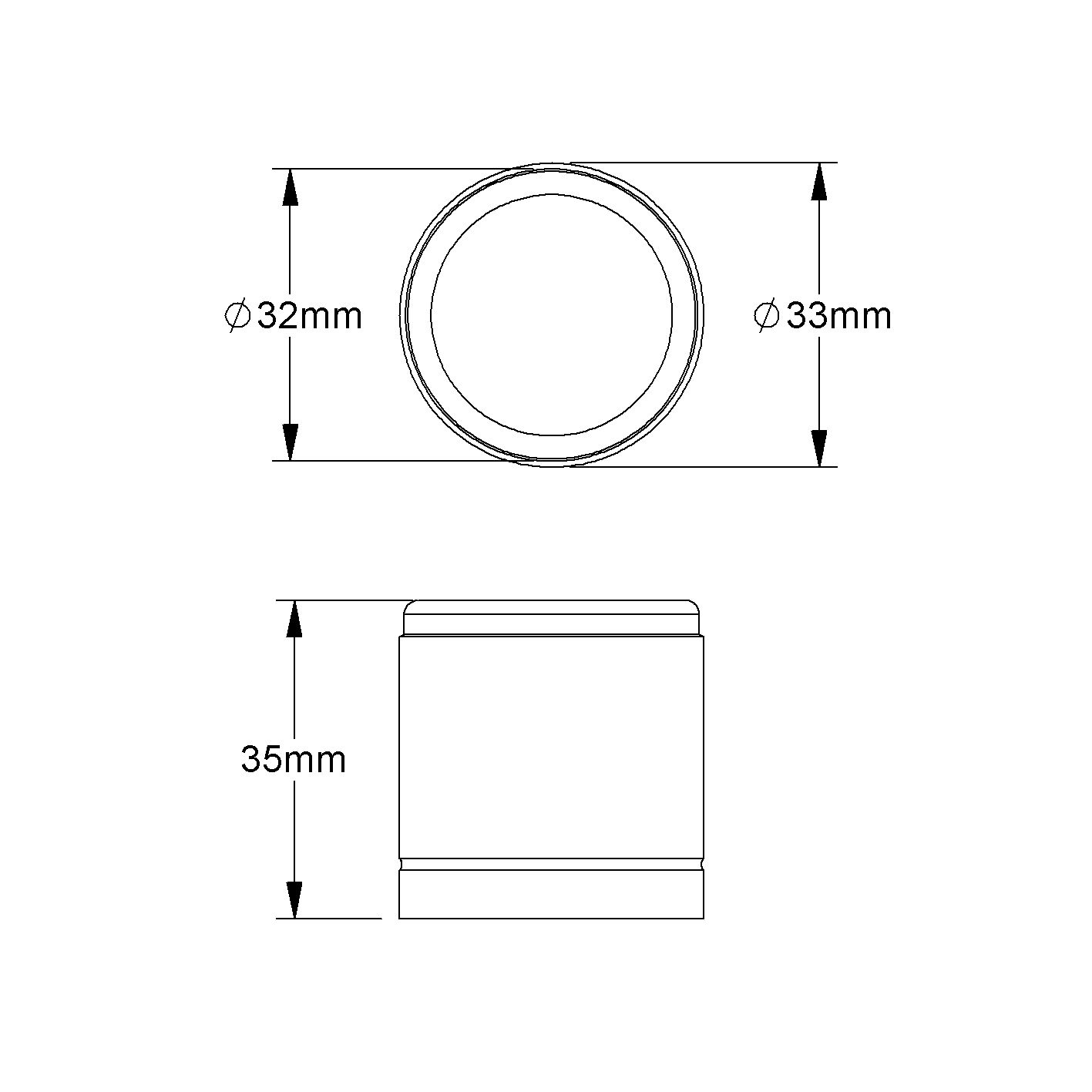 Alu-Steckendtülle Ø32mm