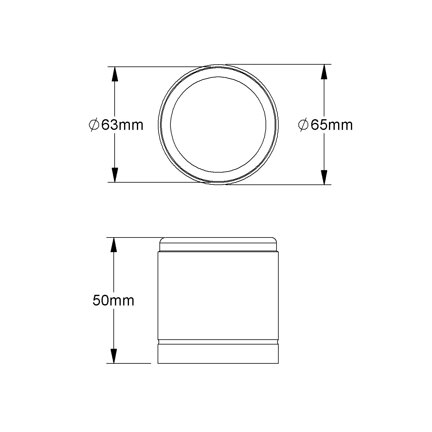 Alu-Steckendtülle Ø63mm