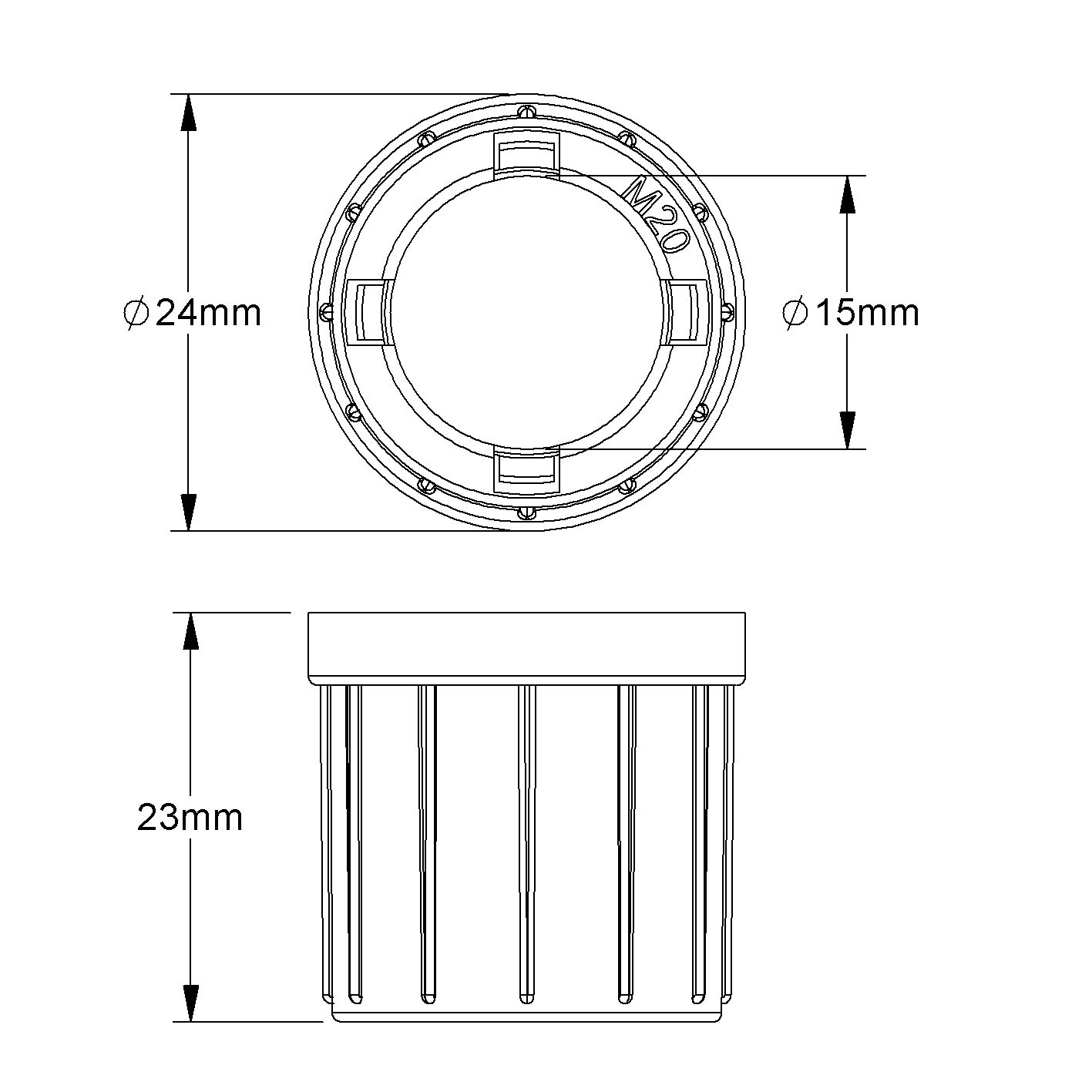 Steckendtülle Kst Ø20mm lgr hfr
