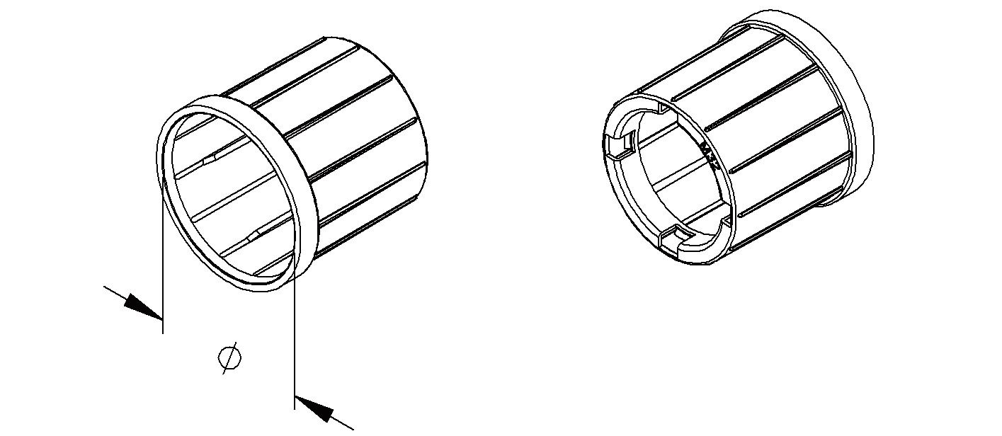 Steckendtülle Kst Ø40mm lgr hfr