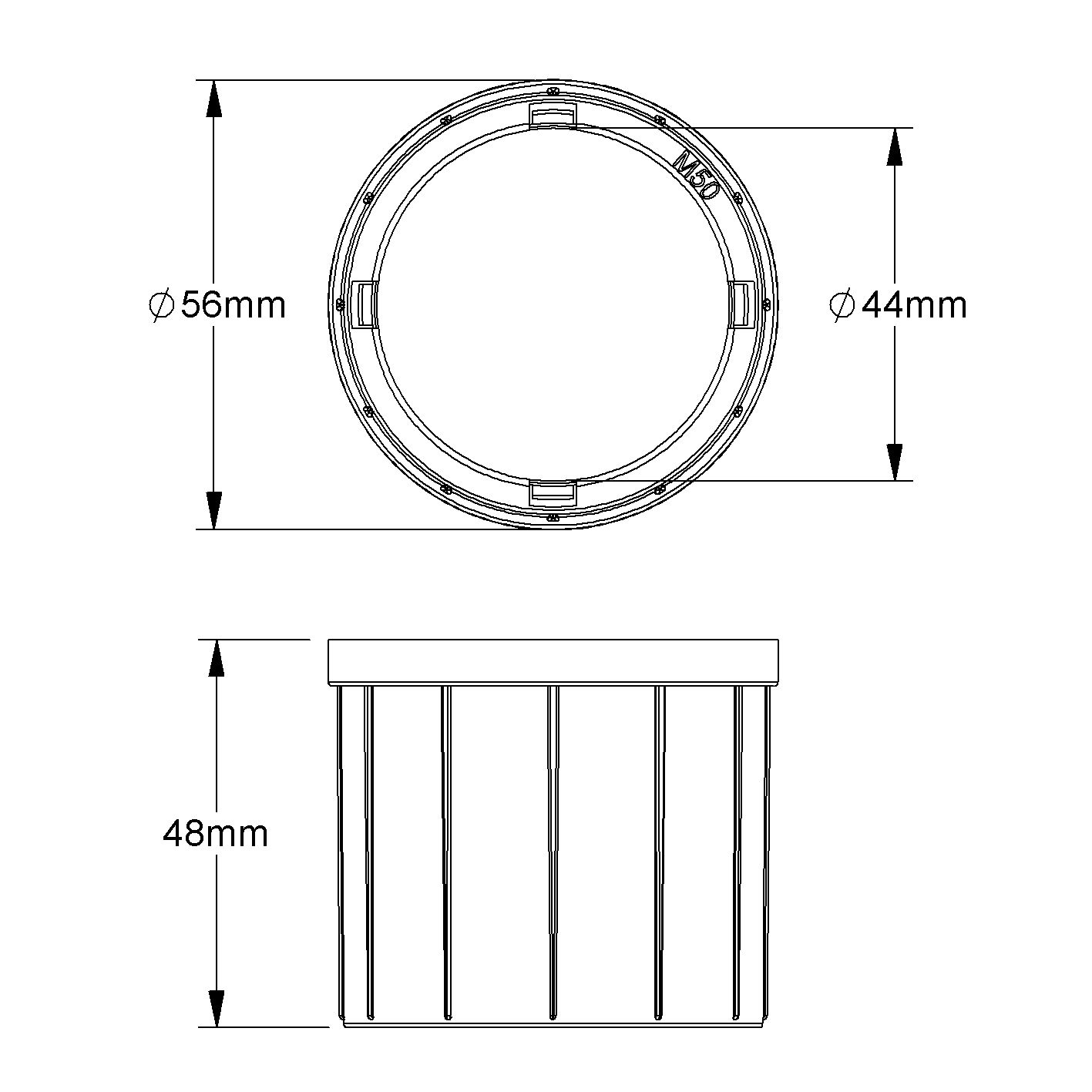Steckendtülle Kst Ø50mm lgr hfr