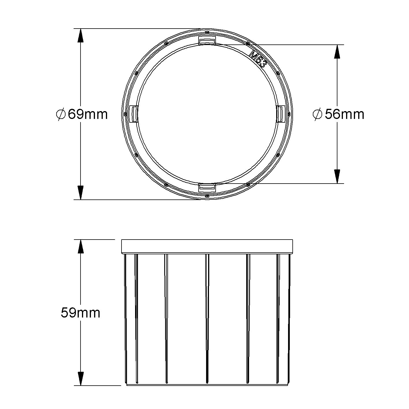 Steckendtülle Kst Ø63mm lgr hfr