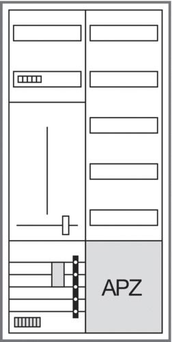 Komplettschrank AP/UP 1Z 1stö 2Feld IP44 SS_5p 1100x550x205mm