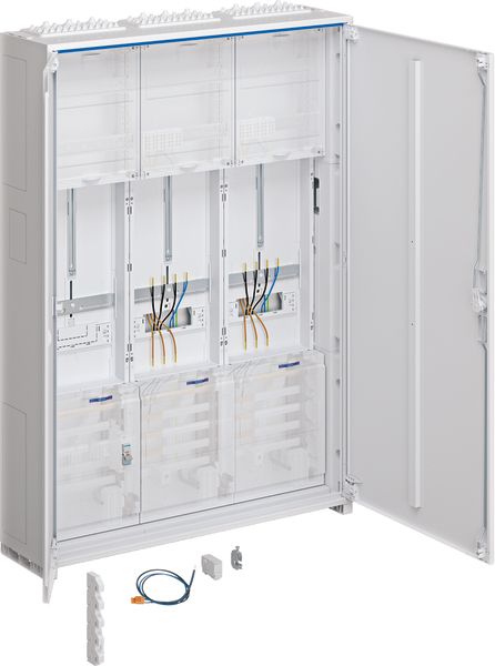 Komplettschrank AP/UP 2Z 1TSG 1stö 3Feld IP44 5p 1100x800x205mm