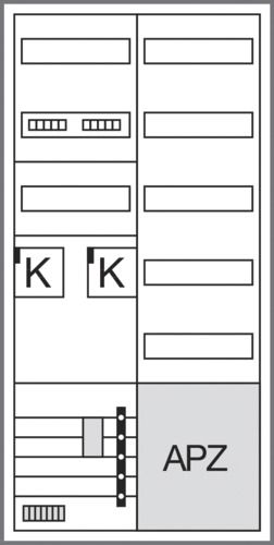 Komplettschrank AP/UP 2Z eHZ 2Feld IP44 SS_5p 1100x550x205mm