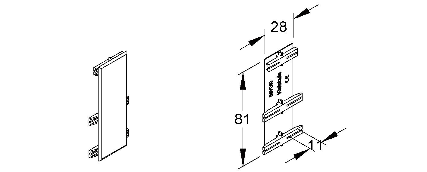 Stoßabdeckung GEB-K Kst lgr aufrast hfr unbeh RAL7035 OTschnittkasch