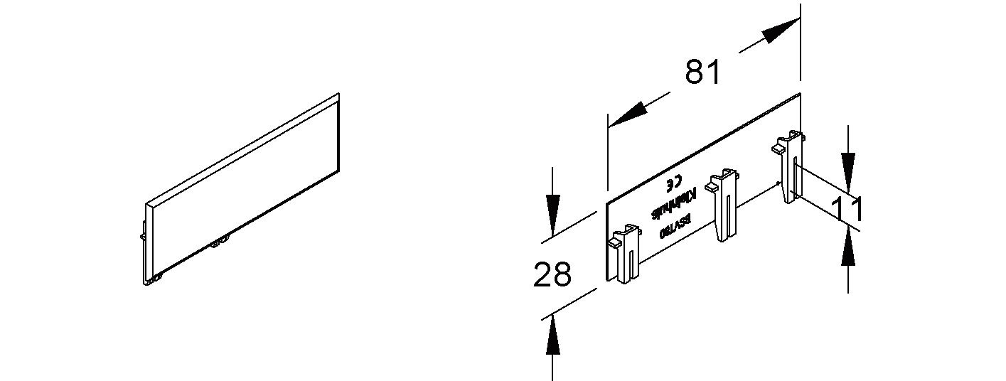 Stoßabdeckung GEB-K Kst 105mm lgr hfr aufrast unbeh RAL7035 OTschnittkasch