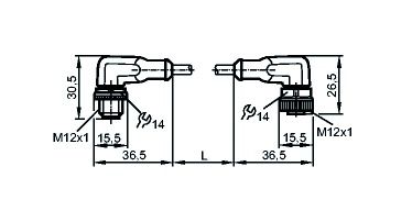 Sensor-Aktorkabel 4p 5m M12 Male abgew M12 PUR Polyurethan (PUR) hfr