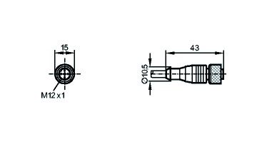 Sensor-Aktorkabel 3p 5m M12 Female ger fr.Ende Polyvinylchlorid (PVC)
