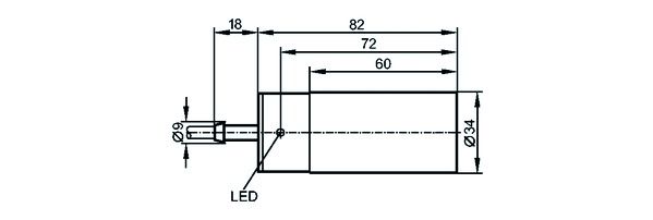 Induktiver Sensor Ø34mm AC/DC, 1S, 2Leiter