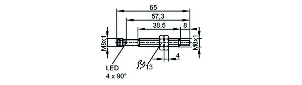 Induktiver Sensor M8x1, 10-30VDC, PNP