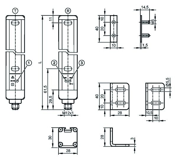 Lichtvorhang 4m 363mm DC 19,2-28,8V M12 Send/Empf PNP f.Sicherheitsf ...