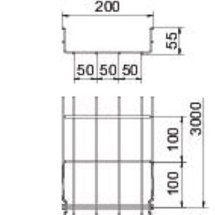 Gitterrinne U-Form GRM-Serie Klickbef 55x200x3000mm int.Verb 8700qmm