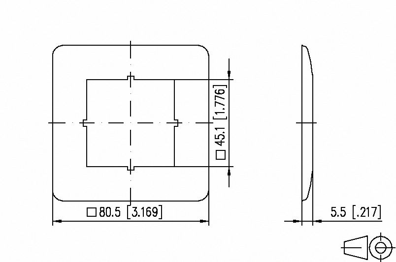 Schalterabdeckrahmen SL-K net-works Kst Datentech rws RAL9010 hfr
