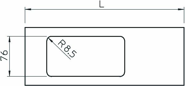Oberteil LF-K 130x300mm Kst rws RAL9010