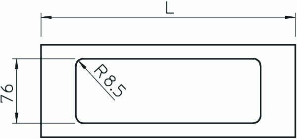 Oberteil LF-K 110x300mm Kst rws RAL9010