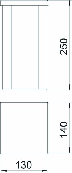 Installationssäule Alu 250mm quadrat dpls schraub RAL9010 unten