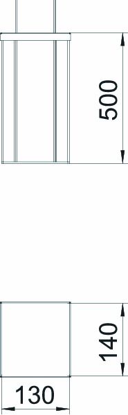 Installationssäule Alu 500mm quadrat dpls schraub RAL9010 unten