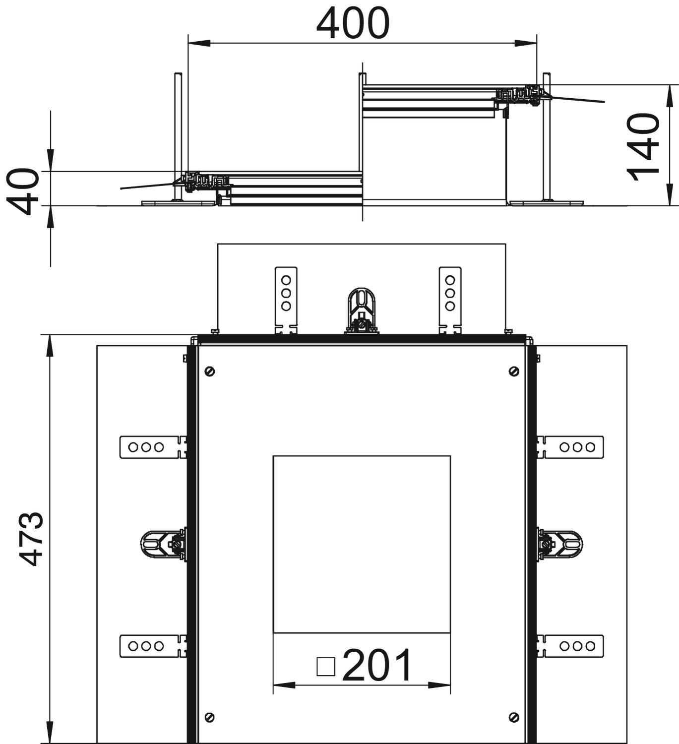 Anbaueinheit ST quadrat 460x400mm 4f trocken