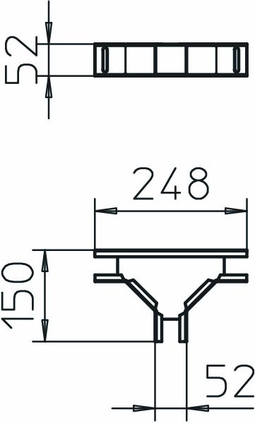 T-Stück Kabelrinne LTS-Serie 50x50mm vz o.Verb horiz