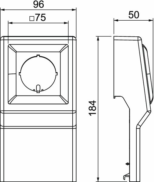 Geräteträger SL-K 1f rws SL 110x20mm m.Zentralsch mit Zentralplatte