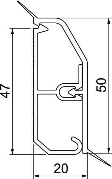 Sockelleistenkanal Kst SL-L 50x20x2000mm ws 1trennw 580qmm