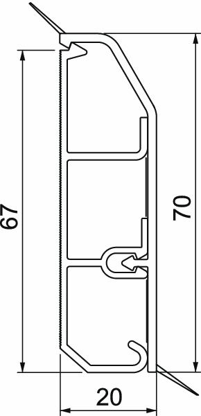 Sockelleistenkanal Kst SL-L 70x20x2000mm ws 2trennw 820qmm