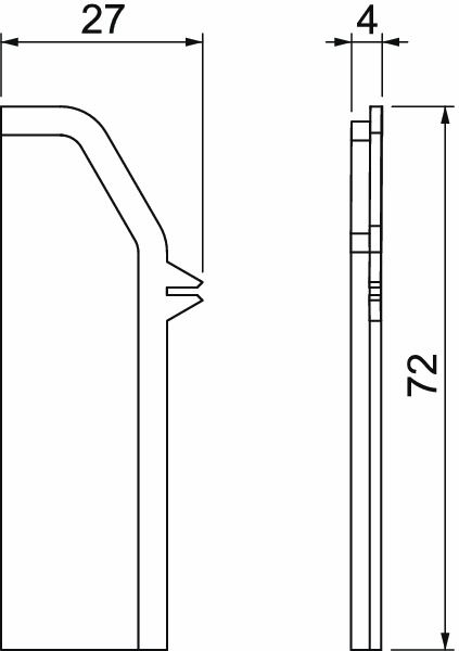 Abdeckung Rohreinführung SL 50x20mm Kst ws RAL9001