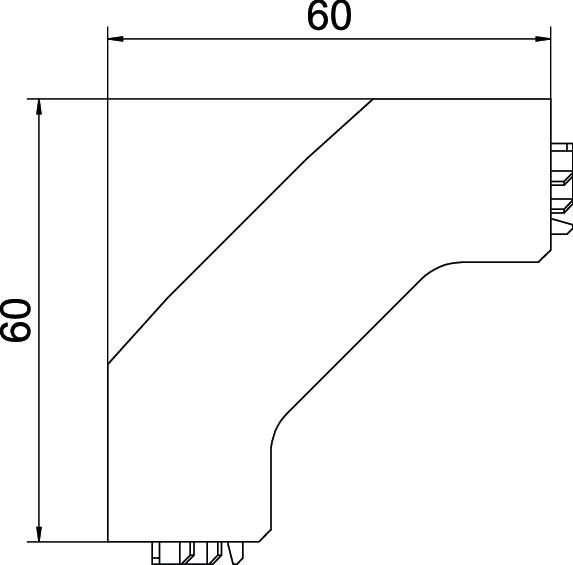 Übergangsstück SL-K rws RAUTRIGO RAL9010 rws50x20mm Eckkanal