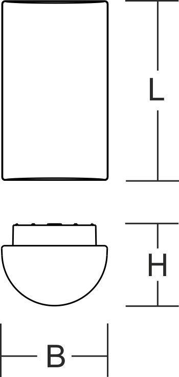 Glasleuchte Colonna 60W HV ws IP44 E27 245x145x110mm