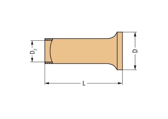 Aderendhülse 0,25qmm Serie 216 5mm Cu verzinnt