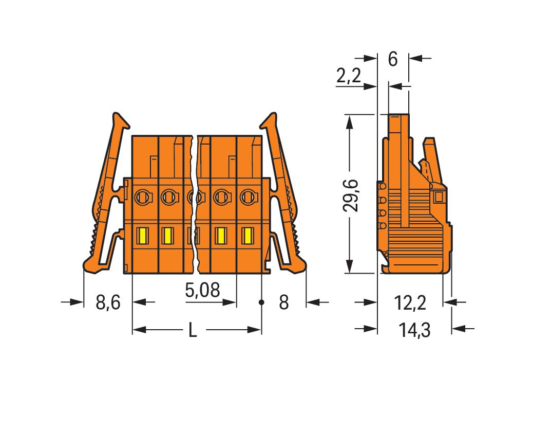 Verbindungsklemme 24p or Serie 231 16A 0,08-2,5qmm Thermopl 5,08mm Federzugans