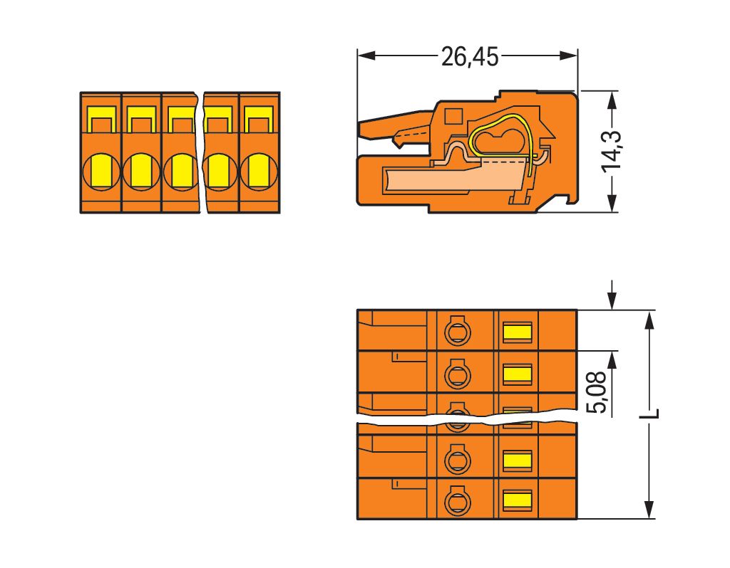 Verbindungsklemme 24p or Serie 231 16A 0,08-2,5qmm Thermopl 5,08mm Federzugans