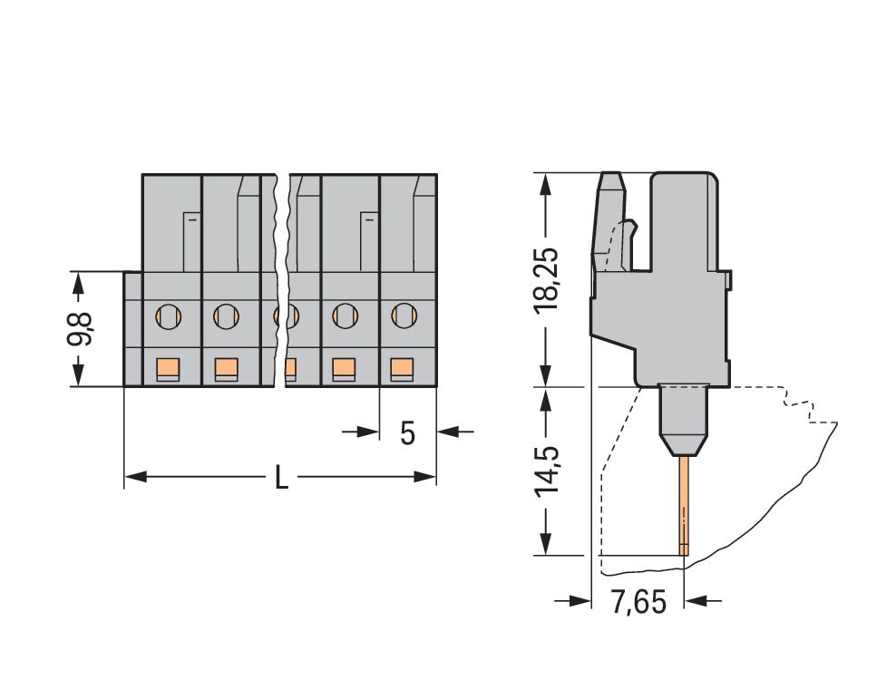 Platinenstecker Stift 4p Serie 232 gr 1re 5mm Zinn Löt frei