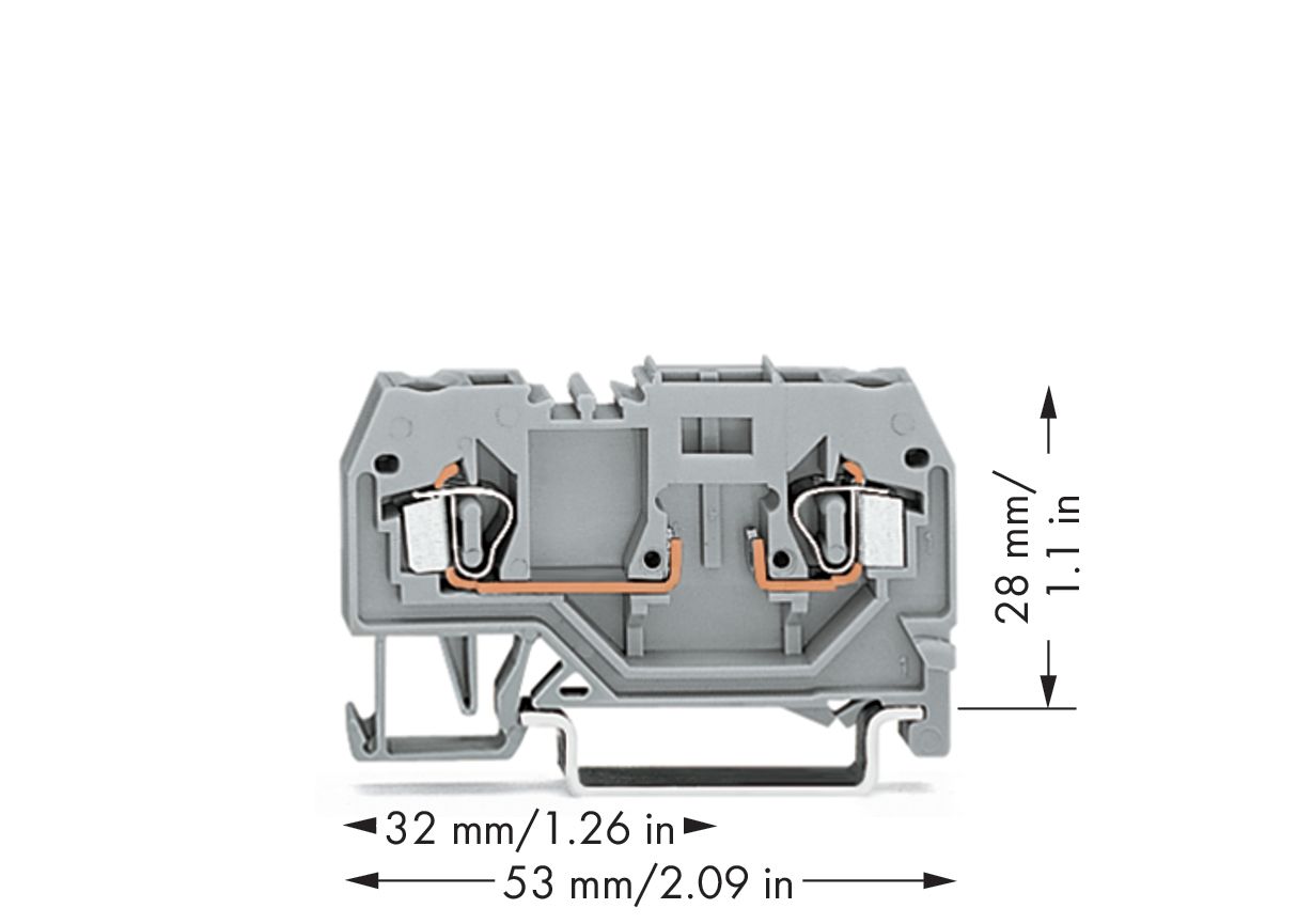Reihenklemme 0,08-2,5qmm Serie 280 10A 1Etage 2kl gr Hutschiene TH35
