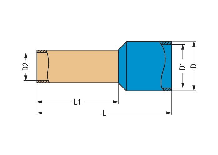Aderendhülse 2,5qmm Serie 216 17mm isol PA Polyamid (PA) bl Cu verzinnt