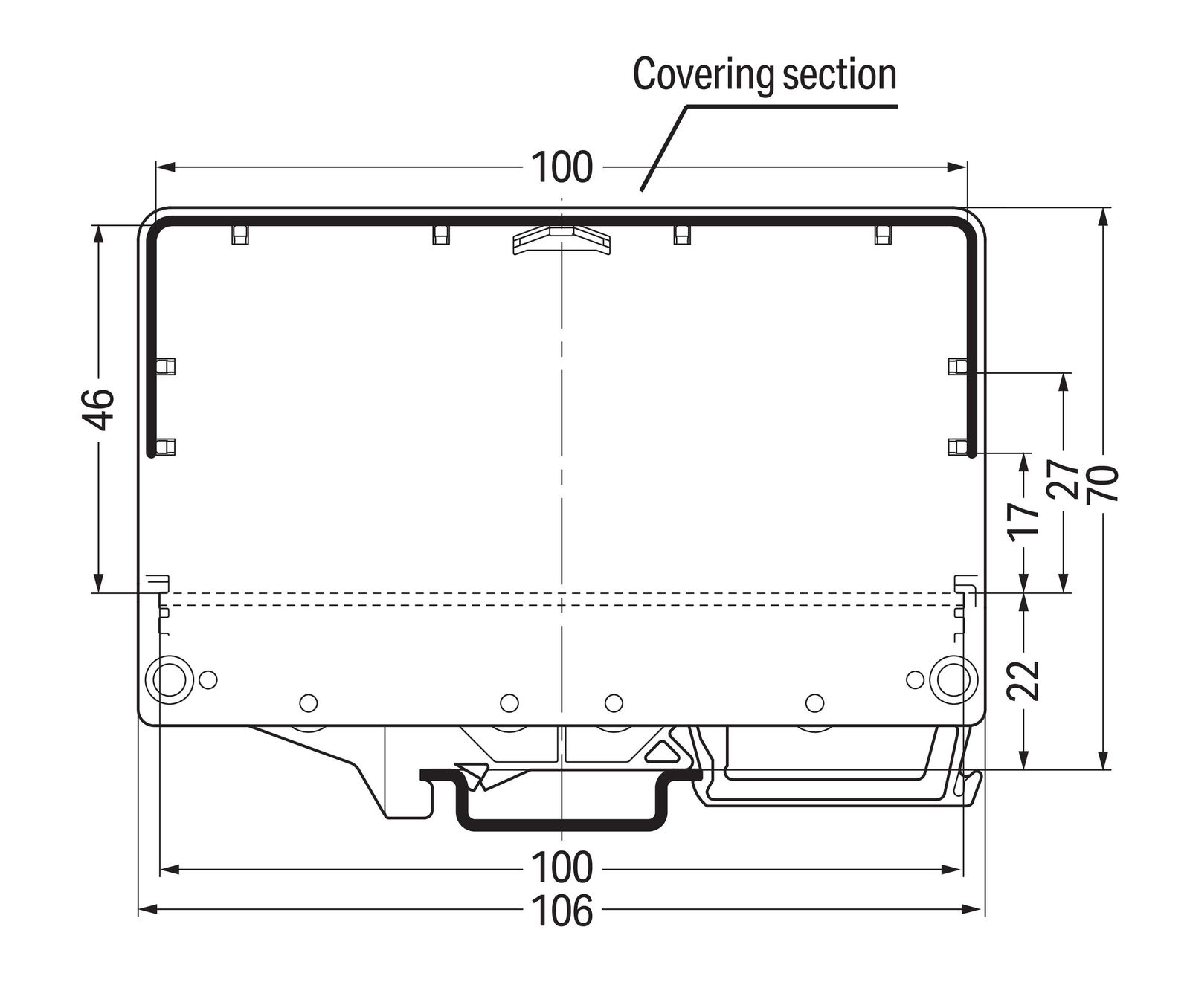 Elektronik-Leergehäuse Serie 288 IP20 64,5x8,75x85mm Kst unbeh RAL7042