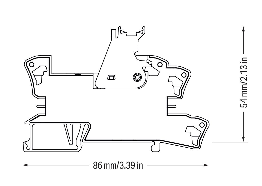 Relaissockel Federzug Serie 788 TS35 8Pins Hutschiene TH35 15x53x86mm