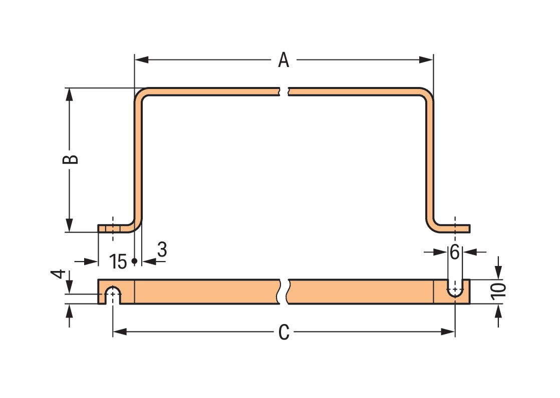Sammelschiene Serie 790 Profil 93x10x35mm