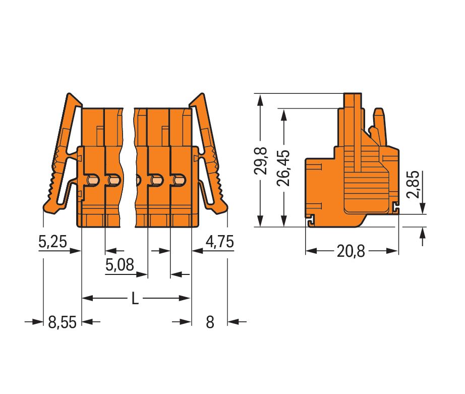 Klemmleiste 12p or Serie 231 16A 5,08mm 0,2-2,5qmm Thermopl Federzugans