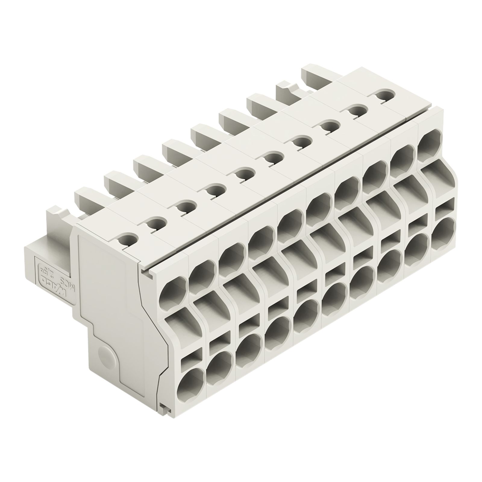 Klemmleiste 10p lgr Serie 721 16A 5mm 0,2-2,5qmm Thermopl Federzugans