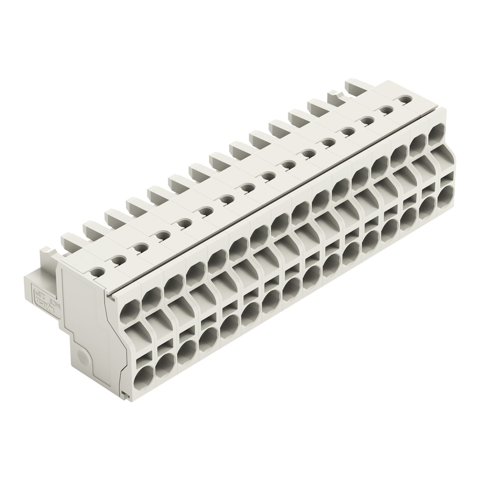 Klemmleiste 16p lgr Serie 721 16A 5mm 0,2-2,5qmm Thermopl Federzugans