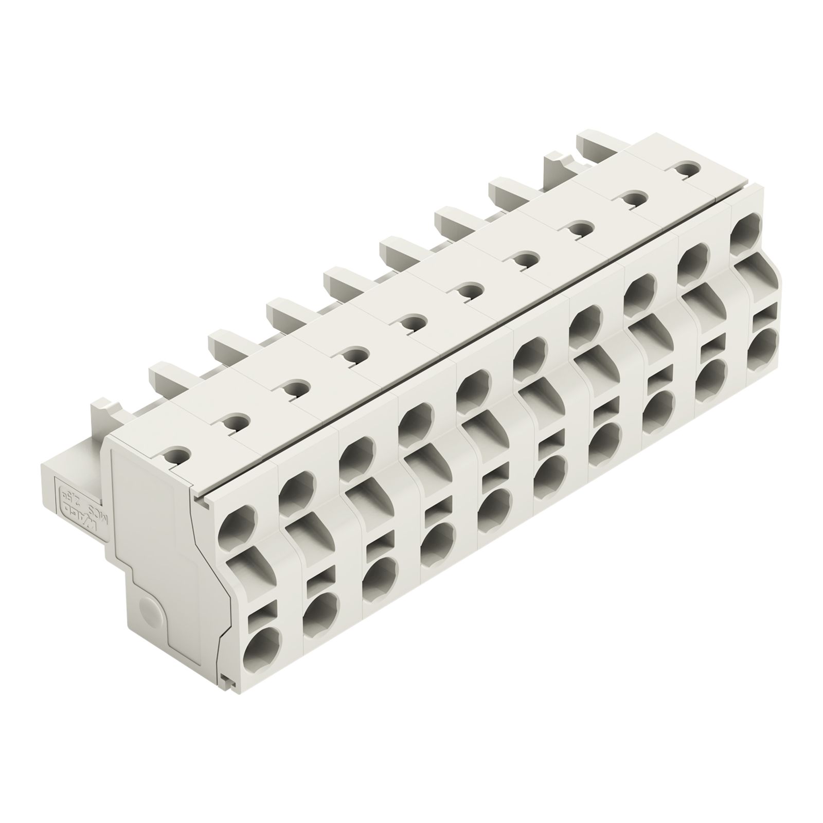 Klemmleiste 10p lgr Serie 721 16A 7,5mm 0,2-2,5qmm Thermopl Federzugans