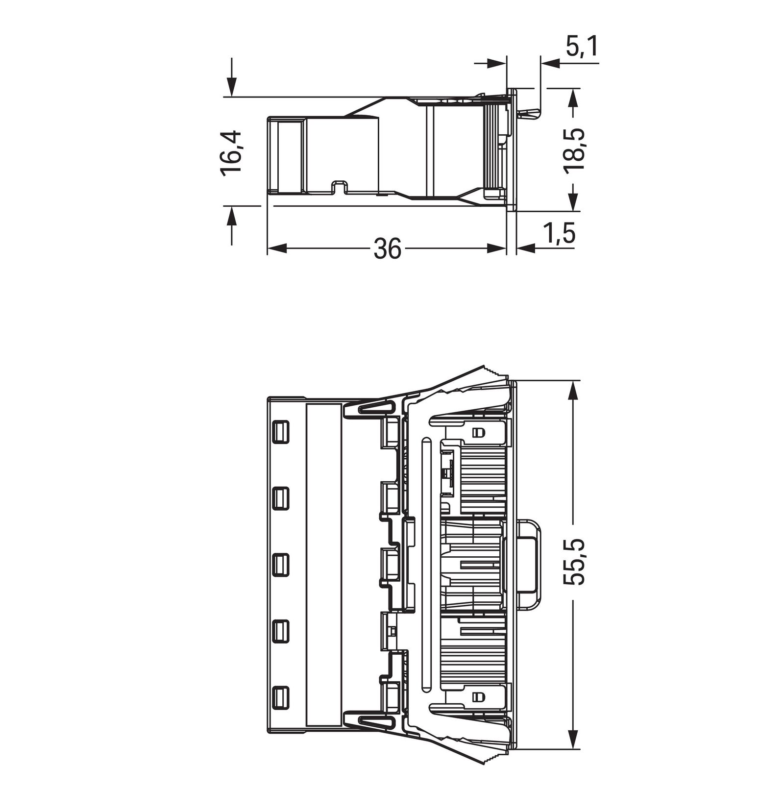Gerätestecker 5p ger Serie 770 400V 25A Snap/schraub Federzugans 4qmm hfr