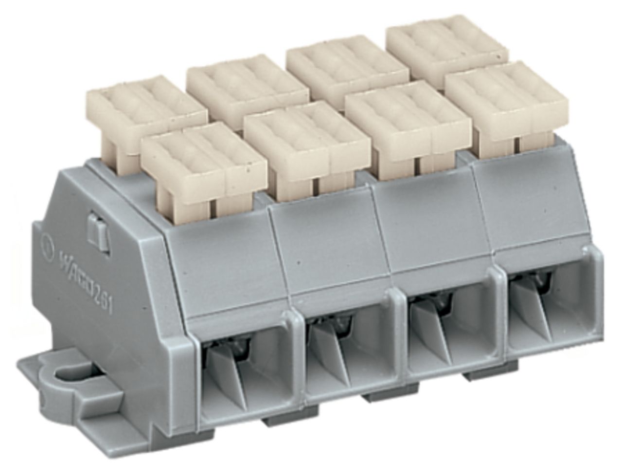 Klemmleiste 4p gr Serie 261 24A Thermopl 0,08-2,5qmm 54,5mm Federzugans